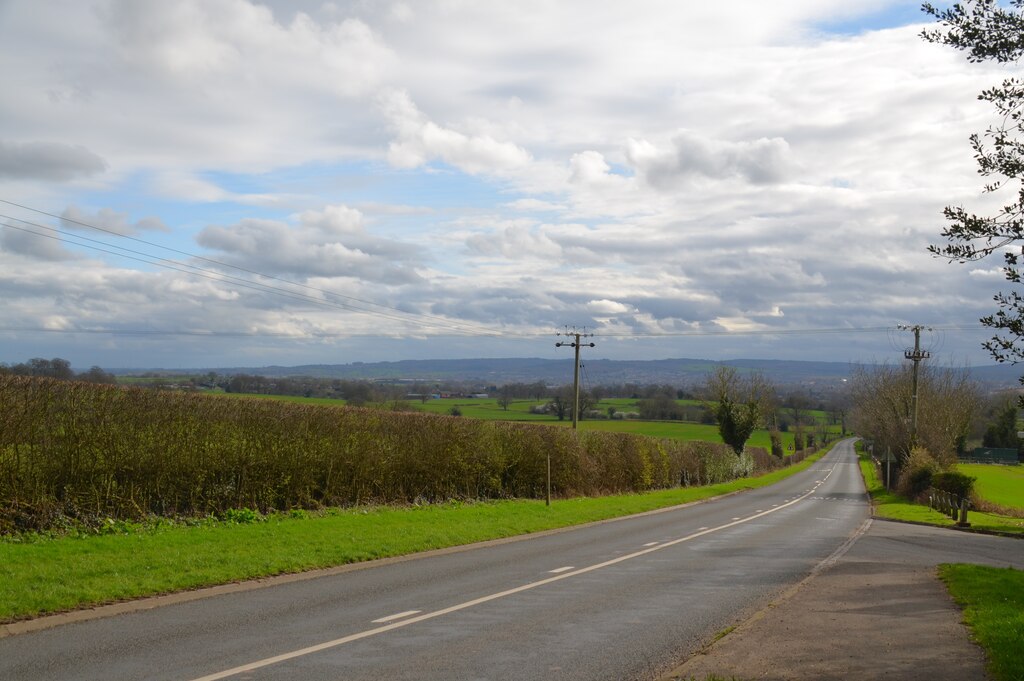 B5013 looking south from Admaston, Staffordshire
