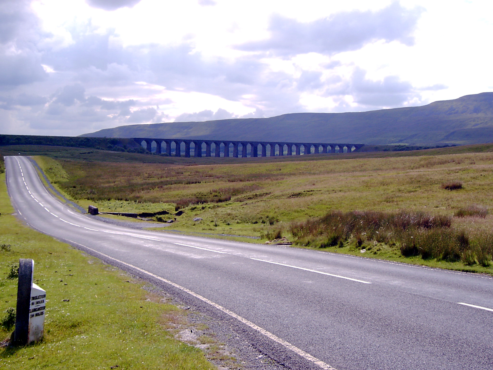 Blea Moor Road (B6255) approaching the Ribblehead Viaduct