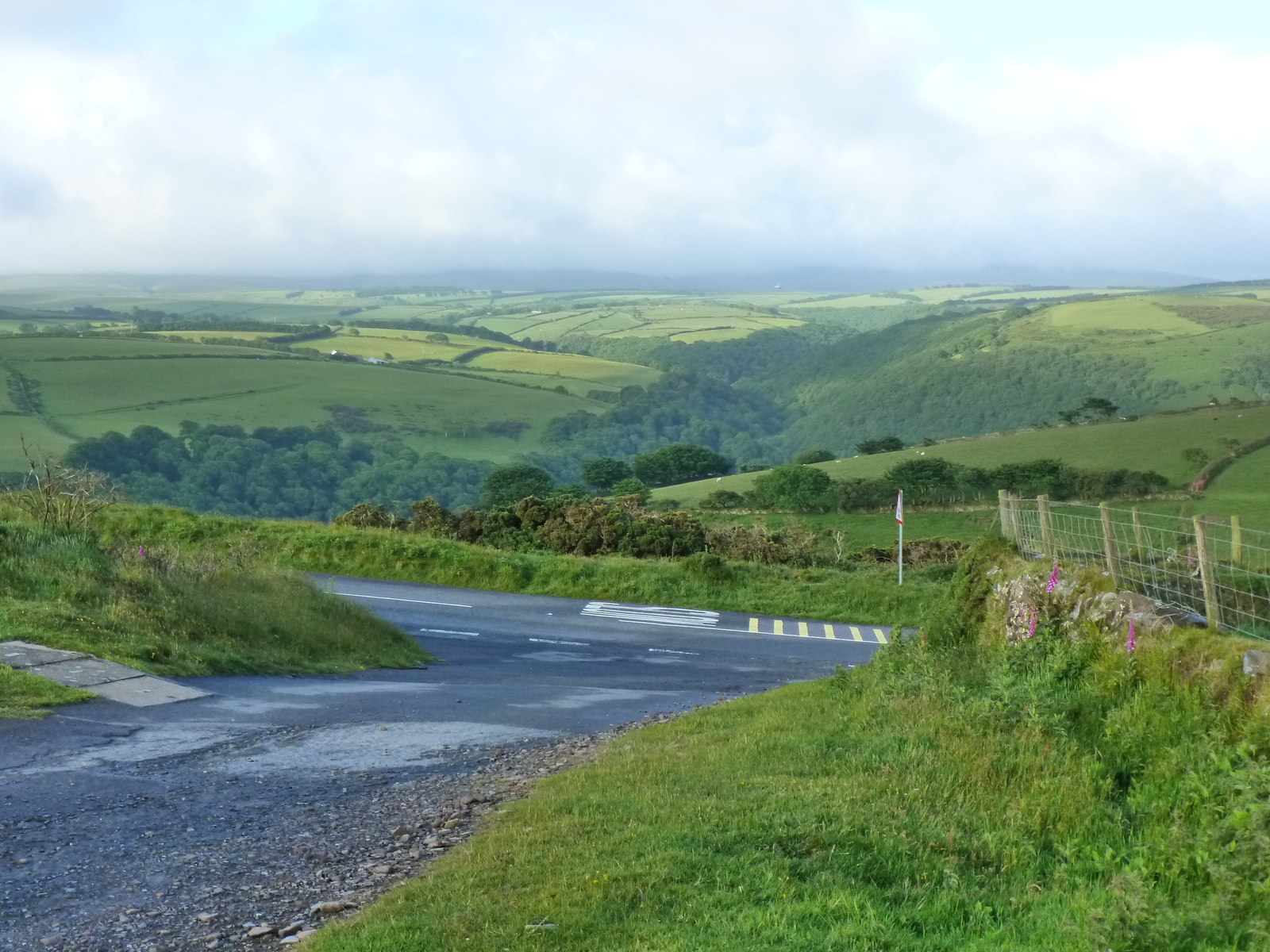 The A39 and view towards Trilly, near Countisbury, Exmoor, Devon — nearby Exmoor coast (optional visit or landscape; not necessarily visible from the road)