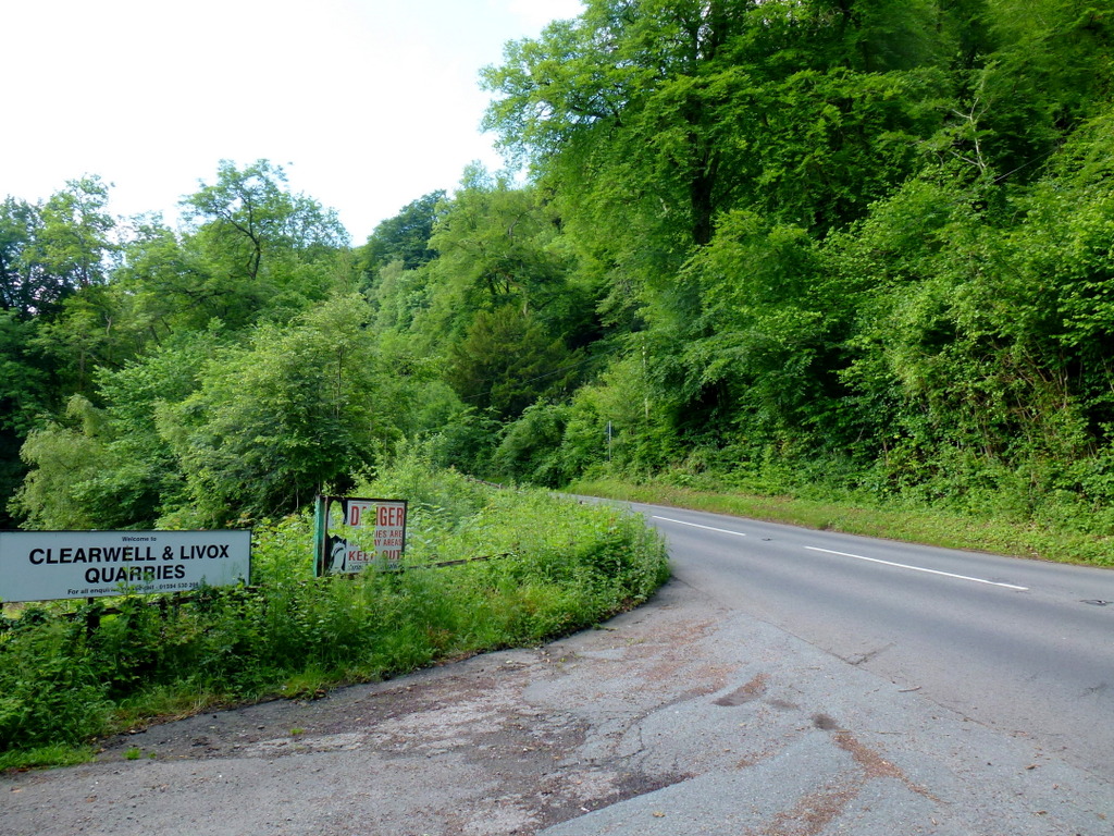 A466 at the quarry entrance