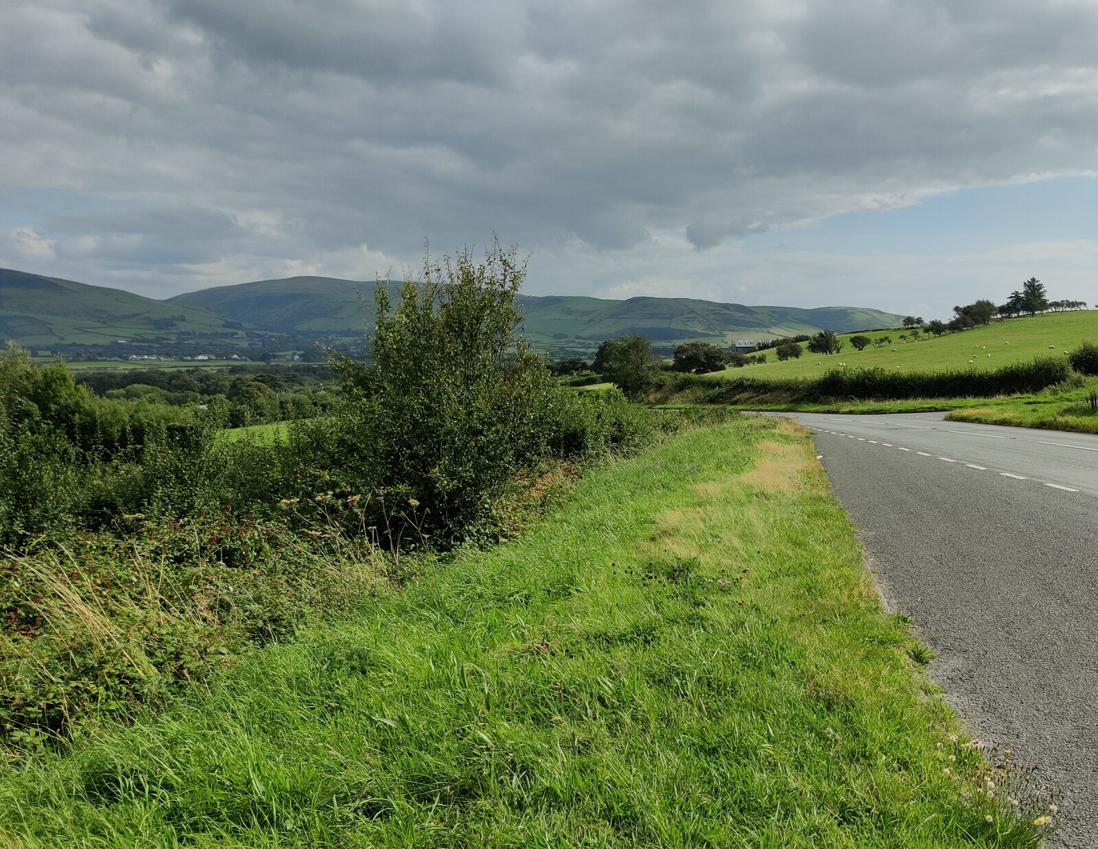 The A493 towards Bryncrug