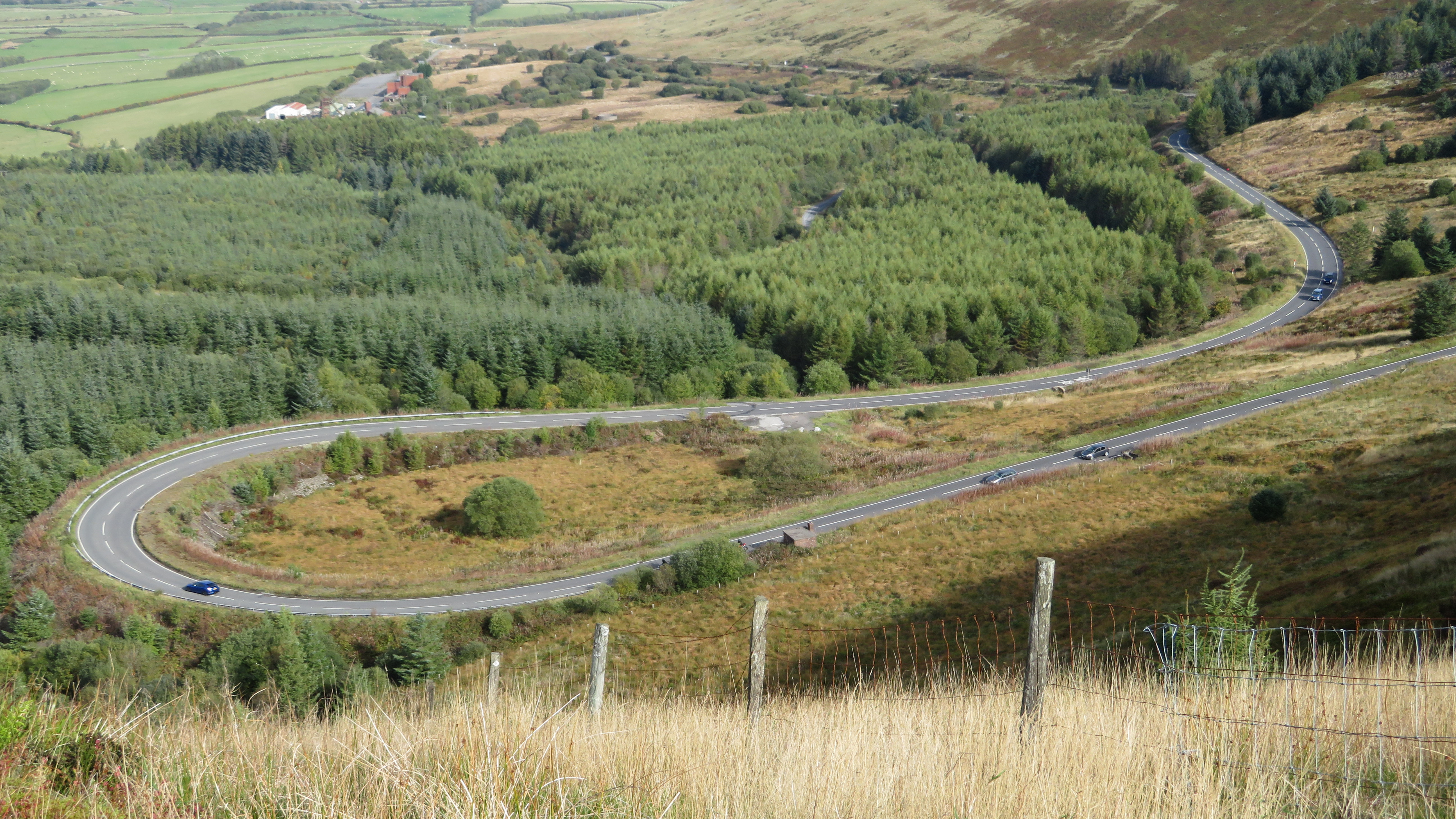 Hairpin bend on the A4061 Rhigos Mountain Road