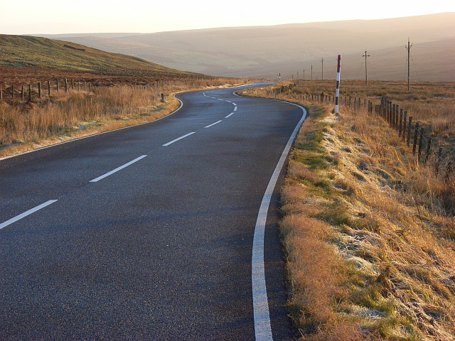 The A686 below Hartside